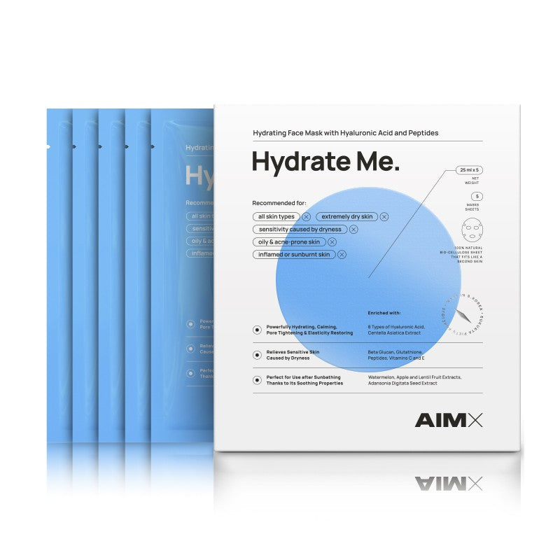 Greito poveikio giliai drėkinanti veido kaukė su peptidais AIMX „Hydrate Me“ 1VNT