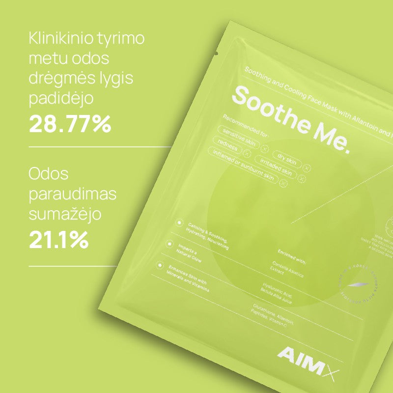 Greito poveikio raminanti veido kaukė su peptidais AIMX „Soothe Me“ 5VNT