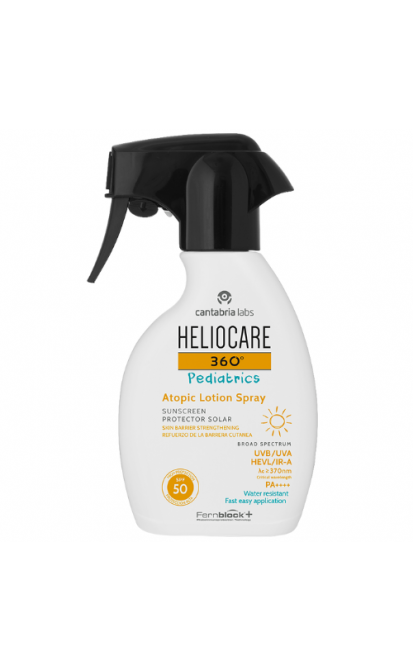 HELIOCARE 360 PEDIATRICS PURŠKIAMA APSAUGA NUO SAULĖS ATOPINEI VAIKŲ IR KŪDIKIŲ KŪNO ODAI SPF50, 250 ML
