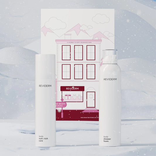Reviderm Body Shower Foam + Body Nutri Rich Care limituotas Kalėdinis rinkinys