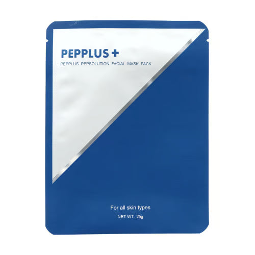 Pepplus+ Pepsolution sheet mask Lakštinė veido kaukė su peptidais ir hialurono rūgštimi, 25 g